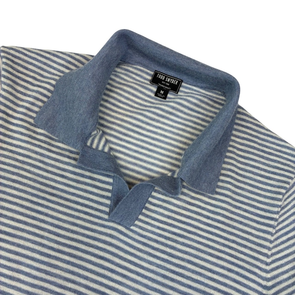 Todd Snyder Lot of 2 Sweater Mens M Striped Montana 100% Cashmere Short Sleeve